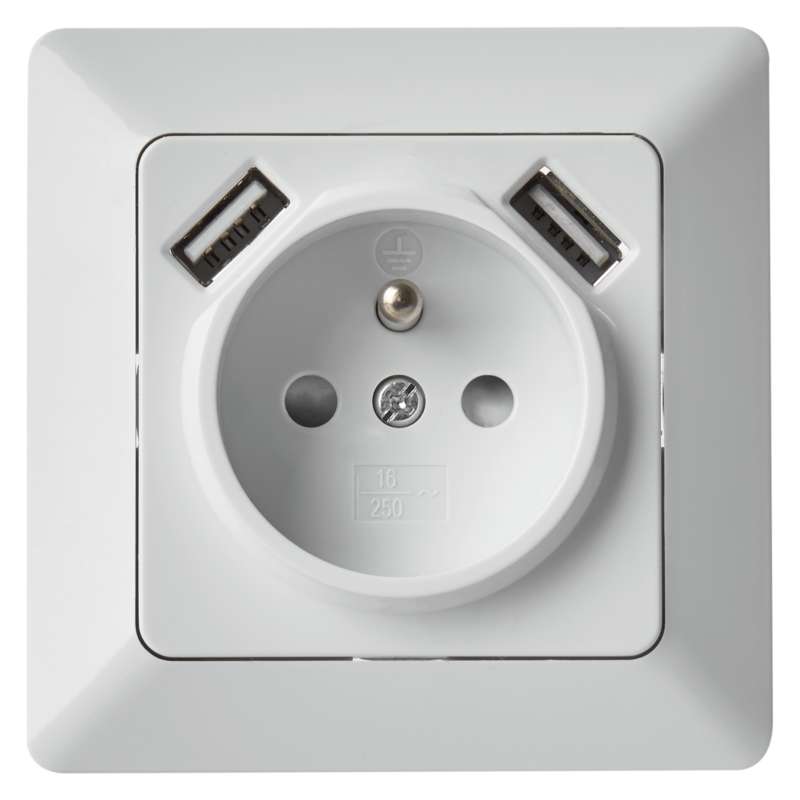1zás. s 2xUSB 2,1A komplet bie